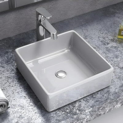 Morini Steve lavabo da appoggio quadrato in ceramica