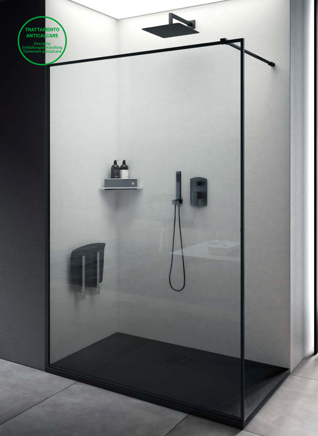 Lacus Palmaria Black Box doccia walk-in
